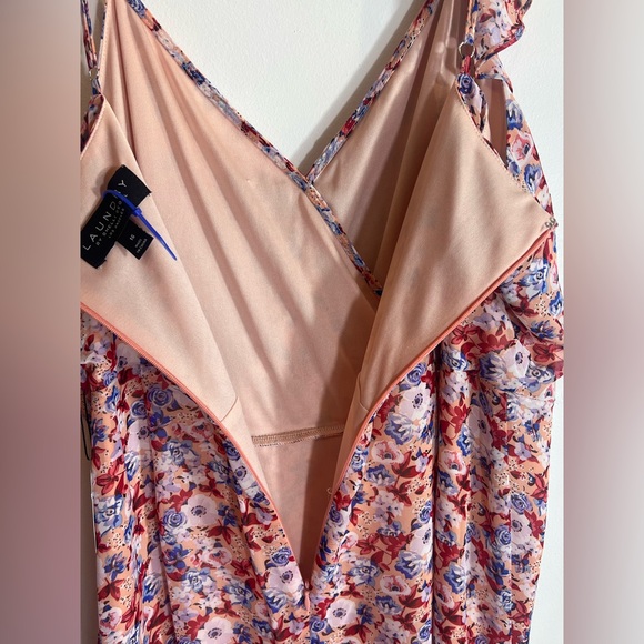 NWT Laundry By:Shelli Segal Women's Asymmetric Floral Ruffle Midi-Dress Size:16 - Picture 11 of 16